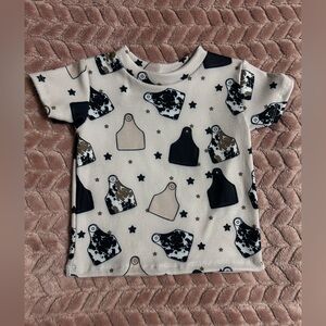 Kids Patterned Shirt - Cream and Black